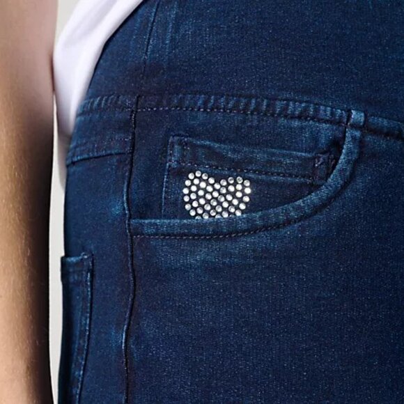 Quacker Factory DreamJeannes Flat Waistband Crop Pants Med Short - Picture 5 of 5